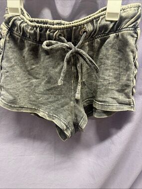 Vanilla Star Washed Charcoal Drawstring Athletic Shorts